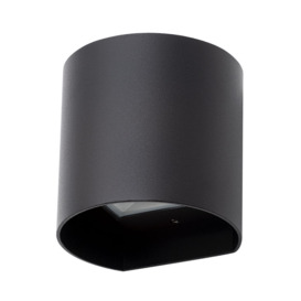 Luk Outdoor LED Rounded Up and Down Wall Light - Black - thumbnail 1