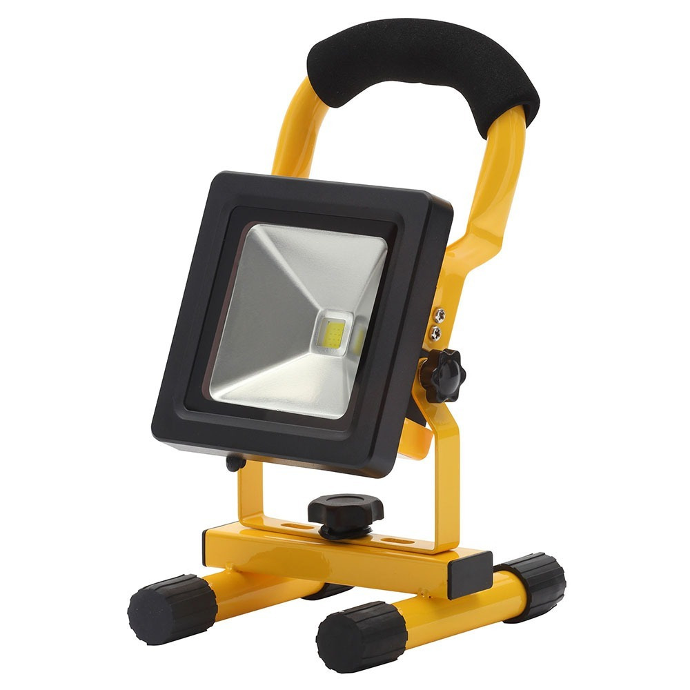 Slimline IP65 10 Watt LED Outdoor Rechargeable Work Light - Yellow and Black - image 1