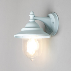 Bacup Outdoor 1 Light Industrial Fisherman Style Lantern Wall Light - Pale Blue - thumbnail 2