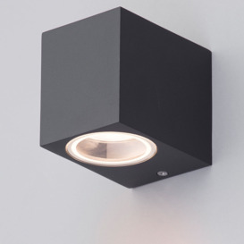 Richmond Outdoor 1 Light Square Modern Style Down Wall Light - Anthracite - thumbnail 3