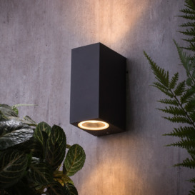 Richmond Outdoor 2 Light Square Modern Style Up and Down  Wall Light - Anthracite - thumbnail 2