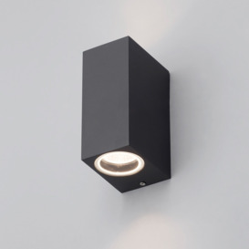 Richmond Outdoor 2 Light Square Modern Style Up and Down  Wall Light - Anthracite - thumbnail 3