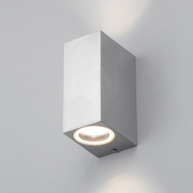 Richmond Outdoor 2 Light Square Modern Style Up and Down  Wall Light - Aluminium - thumbnail 3