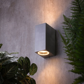 Richmond Outdoor 2 Light Square Modern Style Up and Down  Wall Light - Aluminium - thumbnail 2