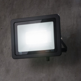 Yarm Outdoor LED 100 Watt Slimline Flood Light - Black - thumbnail 2