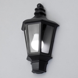 Perry Outdoor Traditional Half Lantern - Black - thumbnail 2