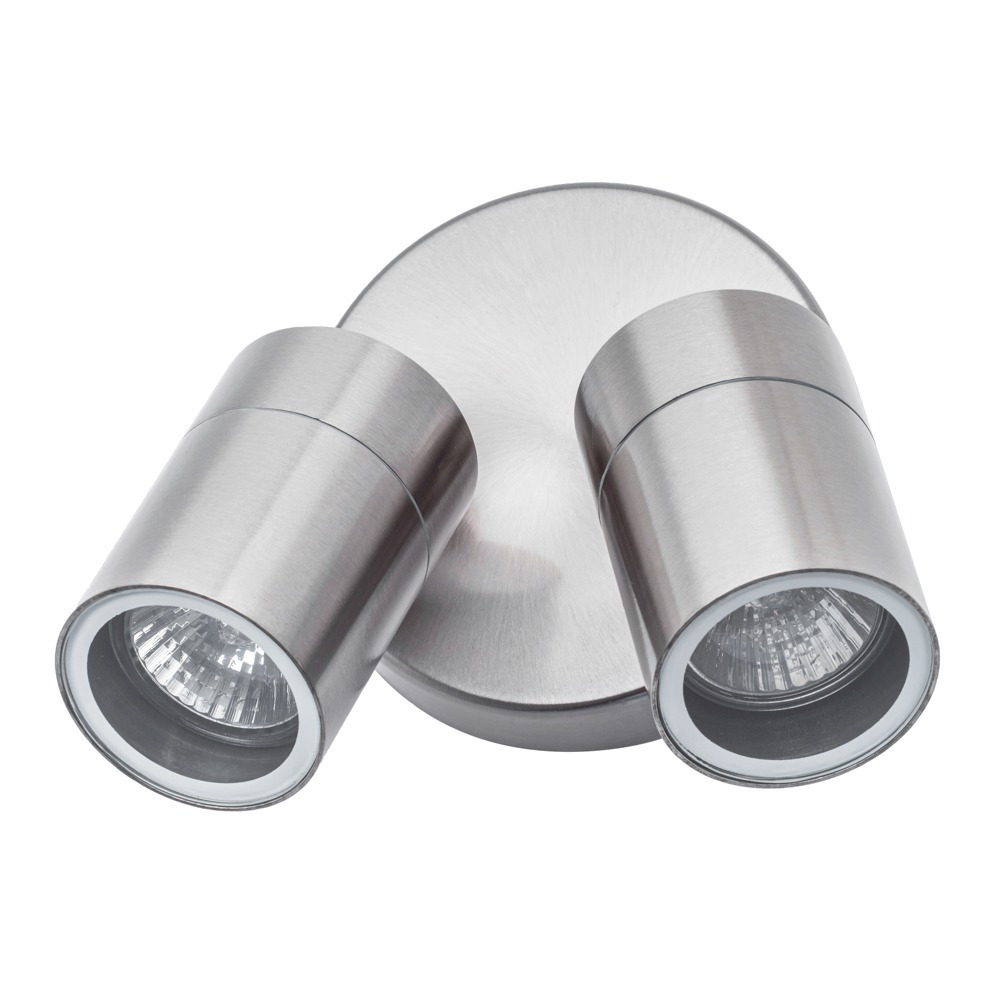 Kenn Twin Adjustable Outdoor 2 Light Wall Spotlight - Steel - image 1