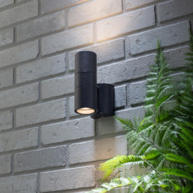 Kenn 2 Light Outdoor Up and Down Wall Light with Photocell - Black - thumbnail 3