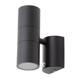Kenn 2 Light Outdoor Up and Down Wall Light with Photocell - Black - thumbnail 1