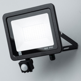 Langton Outdoor LED 50 Watt Slimline Wired Flood Light with PIR Sensor - Black - thumbnail 3