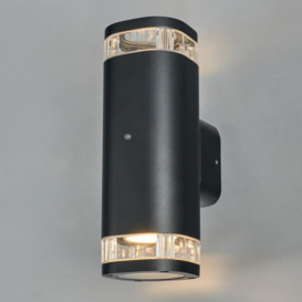 Ovat 2 Light Up & Down Outdoor Wall Light with Photocell Sensor - Black - thumbnail 2