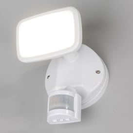 Alma Single 10 Watt LED Outdoor Flood Light with PIR Sensor - White - thumbnail 2