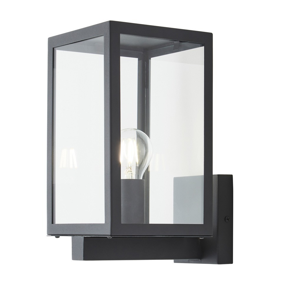 Cetus Glass Panel Outdoor Wall Light - Anthracite - image 1