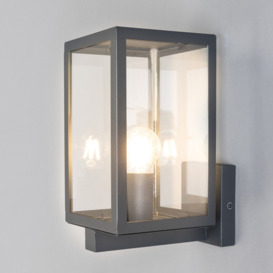 Cetus Glass Panel Outdoor Wall Light - Anthracite - thumbnail 2
