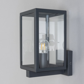 Cetus Glass Panel Outdoor Wall Light - Anthracite - thumbnail 3