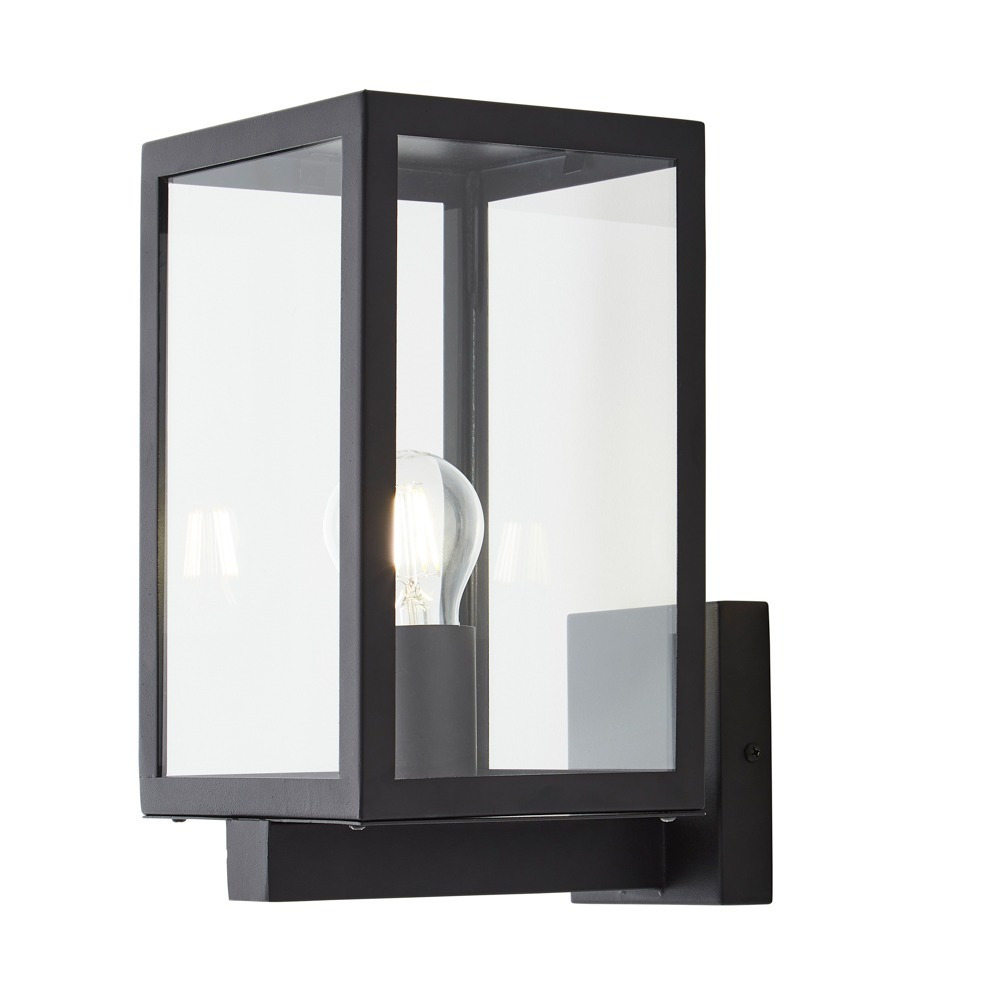 Cetus Glass Panel Outdoor Wall Light - Black - image 1