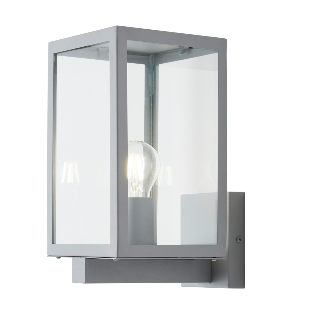 Cetus Glass Panel Outdoor Wall Light - Silver - image 1