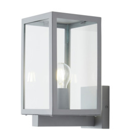 Cetus Glass Panel Outdoor Wall Light - Silver - thumbnail 1