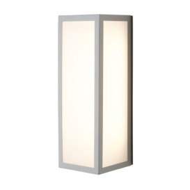 Pictor Opal Glass Panel Outdoor Wall Light - Silver