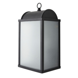 Cohn Box Frame Frosted Glass Outdoor Wall Light - Black - thumbnail 1