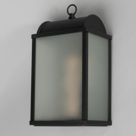 Cohn Box Frame Frosted Glass Outdoor Wall Light - Black - thumbnail 3