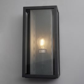 Merlin Outdoor Box Lantern Wall Light with Silver Mesh Insert - Anthracite - thumbnail 2