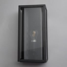 Merlin Outdoor Box Lantern Wall Light with Silver Mesh Insert - Anthracite - thumbnail 3
