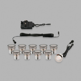 Pack of 10 Coleman 3cm Warm White LED Recessed Deck Lighting Kit - Stainless Steel - thumbnail 2