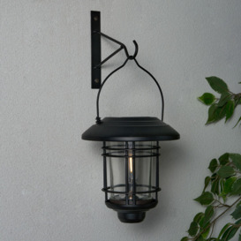 Delonix Outdoor Solar LED Hanging Wall Light - Black - thumbnail 2