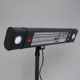 Rectangle 89cm 1800W Patio Radiant Wall Mounted Heater with 2 LED Lights - Black - thumbnail 3