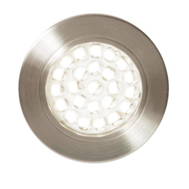 Charles Circular Recessed Natural White LED Under Kitchen Cabinet Light - Satin Nickel - thumbnail 1