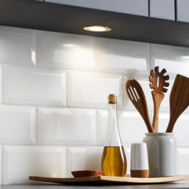 Charles Circular Recessed Natural White LED Under Kitchen Cabinet Light - Satin Nickel - thumbnail 2