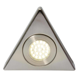 Scott Triangular Natural White LED Under Kitchen Cabinet Light - Satin Nickel