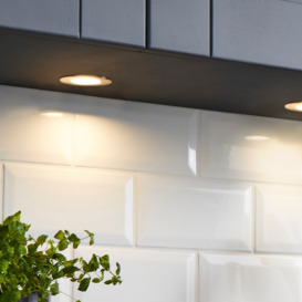 Charles Circular Recessed Warm White LED Under Kitchen Cabinet Light - Satin Nickel - thumbnail 2