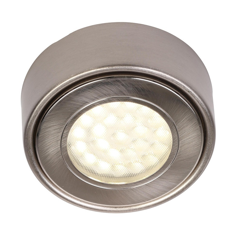 Circular LED Under Cabinet Light Warm White - Satin Nickel - image 1