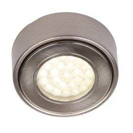 Circular LED Under Cabinet Light Warm White - Satin Nickel