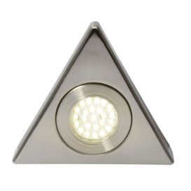 Scott Triangular Warm White LED Under Kitchen Cabinet Light - Satin Nickel
