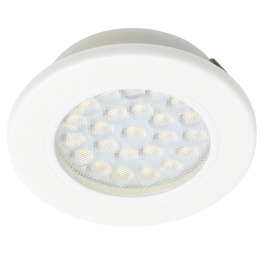 Conwy Kitchen 1.5 Watt LED Circular Cabinet Light with Frosted Shade - White - image 1
