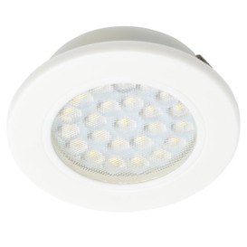 Conwy Kitchen 1.5 Watt LED Circular Cabinet Light with Frosted Shade - White - thumbnail 1