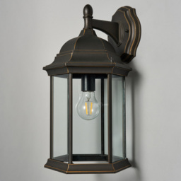 Cameron Large Outdoor Lantern Wall Light - Antique Bronze - thumbnail 3