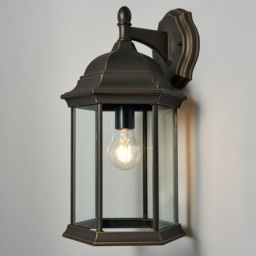 Cameron Large Outdoor Lantern Wall Light - Antique Bronze - thumbnail 2