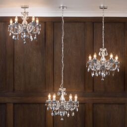 Marie Therese 5 Light Dual Mount Chandelier - Silver with LED Bulbs - thumbnail 7