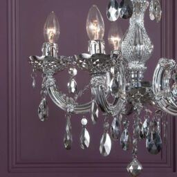 Marie Therese 5 Light Dual Mount Chandelier - Silver with LED Bulbs - thumbnail 5