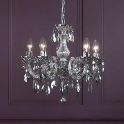 Marie Therese 5 Light Dual Mount Chandelier - Silver with LED Bulbs - thumbnail 4