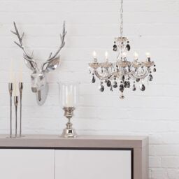 Marie Therese 5 Light Dual Mount Chandelier - Silver with LED Bulbs - thumbnail 6