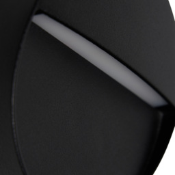 Rafi 11cm Round LED Outdoor Guide Wall Light - Black - thumbnail 6