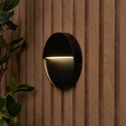 Rafi 11cm Round LED Outdoor Guide Wall Light - Black - thumbnail 7