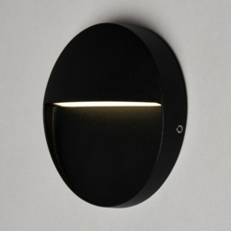 Rafi 11cm Round LED Outdoor Guide Wall Light - Black - thumbnail 2