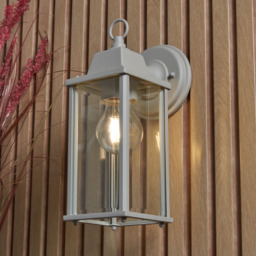 2 Pack of Colone Outdoor Lantern Bevelled Glass Wall Light - Dove Grey - thumbnail 6