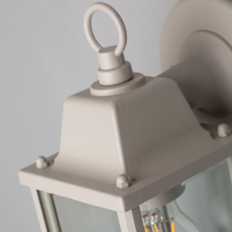 2 Pack of Colone Outdoor Lantern Bevelled Glass Wall Light - Dove Grey - thumbnail 5